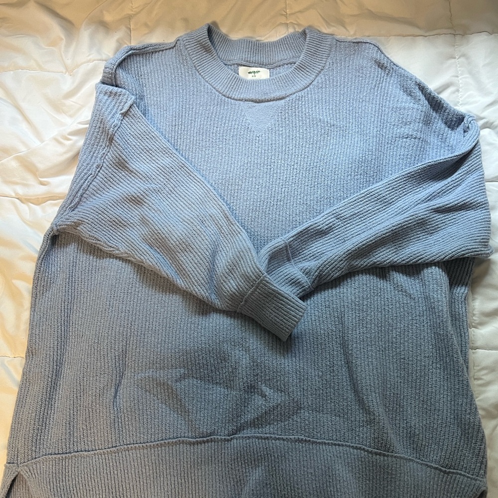 Aerie Blue Crewneck Sweater Relaxed Fit